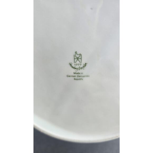 Vintage Henneberg Porzellan Pedestal Cake Plate Floral Gold Trim GDR Germany 11" - Picture 7 of 8